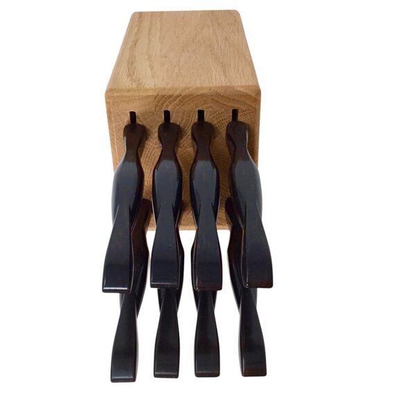 Vintage Cutco 8 Pc Steak Knife Set w/Block 1759 Knives Classic Serrated USA - Picture 4 of 11